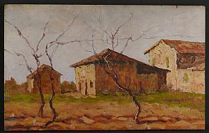 Bertelli Flavio . "Le tre case". Cm h. 25x40.